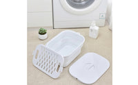 Laundry Basket with Washboard Space-Saving Collapsible Laundry Basket Foldable Wash Basin 2-in-1 Long-Lasting for Renters