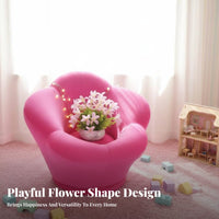 blossom Backrest Flower-Shaped Seat Princess aesthetic Plush Single-Person Chair Cute Aesthetic children's Furniture Soft Texture for Girls, Toddlers, Teens, Playroom, Living Room, Bedroom, perusing corner