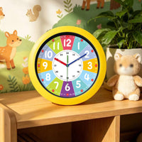 Educational Analog Learning Wall Clock Color-Coded Analog Learning Wall Clock Child-Friendly for Playroom