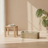 Slim Long Rectangular Planter Box Modern Ribbed Planter Stylish Trough Elegant for Windowsill, Balcony, Tabletop