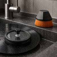 Short-Bristle Vinyl Disc Cleaning Clamp Dense Bristles Disc Cleaning Brush Clamp Tightening Knob Audio Accessory Polished Rim