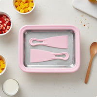 Mini Size Rolled Ice Cream Pan Easy to Use Chilled Yogurt Creator Multi Purpose Rolled Ice Cream Tray No Electricity Needed for Children, Party