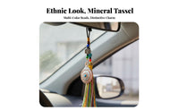 Hand-Woven Rotating Astrological Tassel Charm Ethnic Design Car Hanging Ornament for Feng Shui Followers, Adults, Backpack, Home