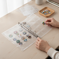 Anime Badge Display Album with Dustproof Sleeves, Large Capacity Collectible Storage Binder for Pins and Buttons