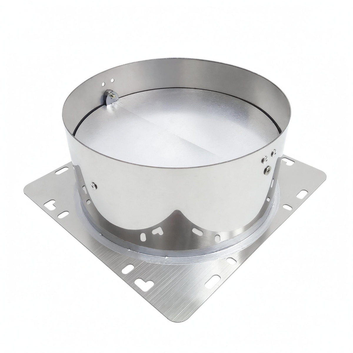 Stainless Steel Range Hood Air Outlet Base Thickened Metal Duct Outlet Base Backdraft Flap Hood Mounting Plate High-Temperature Resistant