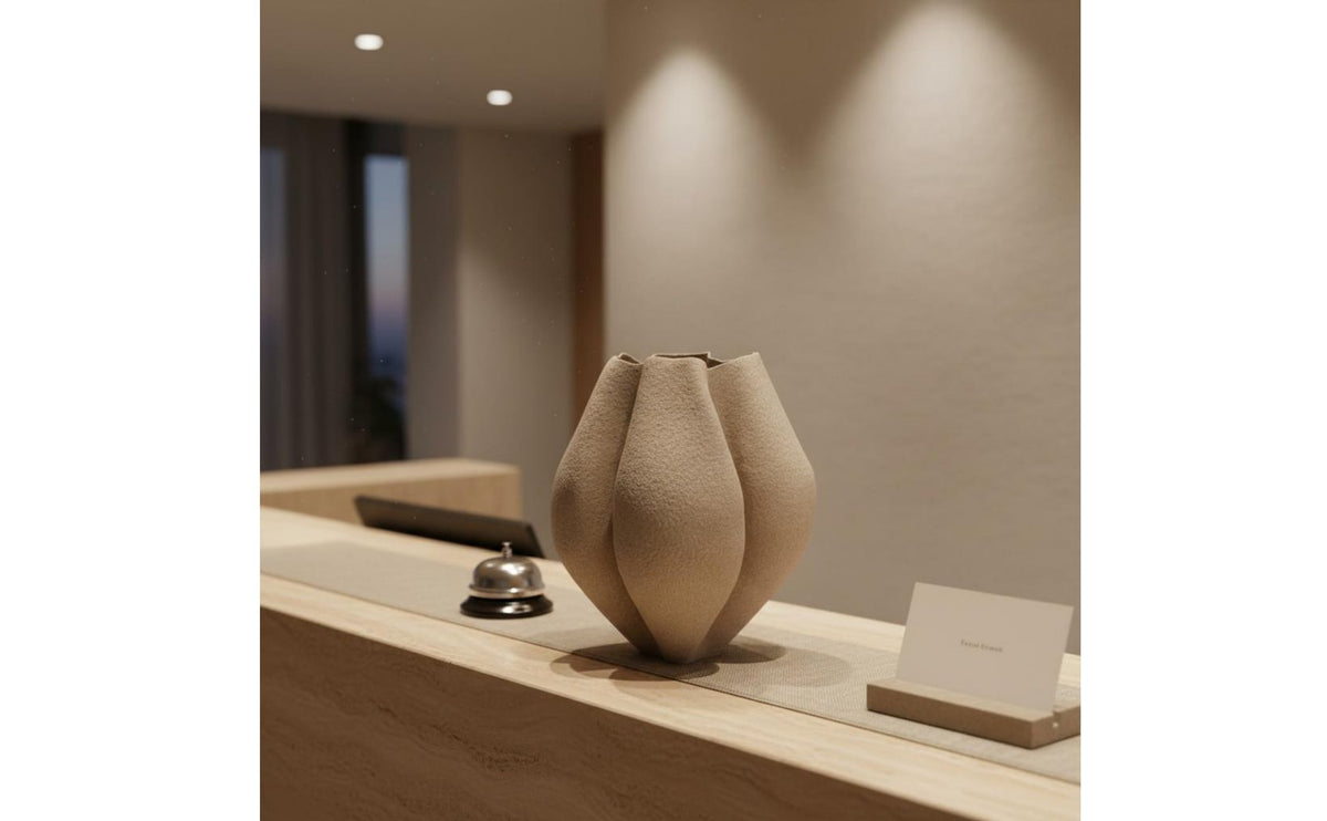 Rustic Modern Vase Minimalist Abstract Ceramic Vase Contemporary Aesthetic Home Decor for Lobby Area