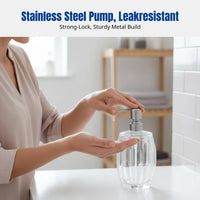 Nordic Style Lotion Dispenser Bottle, Press Pump, Transparent, Premium Design, Ideal for Bathroom, Hotel, Restaurant