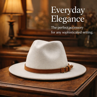 Fedora Hat for Men and Women with Wide Brim for Sun Protection, Wool Felt Trilby with Tassel Trim Detail