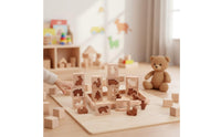 Wooden Shape Matching Puzzle Early Learning Animal Block Puzzle Set Cognitive Development Educational Toy for Young Children, Preschoolers