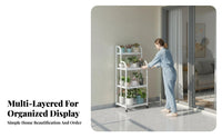 Three-Tier Plant Stand Mobile with 360° Wheels Three-Tier Rolling Planter Shelf Sturdy Duty Ventilated Shelves for Indoor, Patio