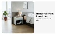 Minimalist design Single-Drawer Bedside Table Modern Design Nightstand Space-Saving Bedroom Furnishing Sturdy Construction for Homeowners, Apartment Dwellers, Students, Small Spaces, Guest Room, Hallway, Office