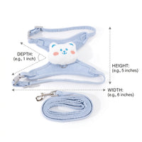 Cat Harness and Leash Set, Adjustable Polyester Vest Style Kitten Harness with Kitten Leash, Small Cat Outdoor Walking Gear, Not Retractable