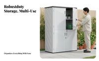 Horizontal Storage Shed Waterproof Horizontal Outdoor Storage Container Outdoor Cabinet for Patio Owners, Homeowners, Garden, Yard, Pool Area