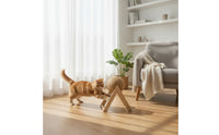 Interactive Rotating Cat Scratcher Ball Compact Cat Scratching Ball on Stand Space-Saving Pet Toy Stylish for Kittens
