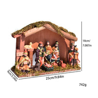 Nativity Set with Stable Miniature Christmas Creche Traditional Nativity Figurine for Collectors, Mantel