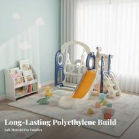 Kids Indoor Playset Multi-Functional Design children's Climbing Frame with Slide Sturdy Young Child Slide and Climber Set for Young Children, Indoors