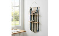 Handmade Macrame Hanging Shelf Double Layer Macrame Wall Shelf Cotton Rope Tassel Wall Organizer Tassels for Living Room, Bedroom, Nursery