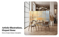 Foldable Design Multi-Panel Folding Screen Light Luxury and aesthetic Freestanding Panel Divider Mobile Room Partition Golden peak design for Art aficionados, Business Owners, Restaurant, Entryway, Bedroom, Studio Apartment