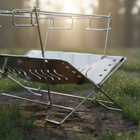 Folding Stainless Fire-and-Steel Bowl Stable Portable Fire Bowl Grill Heat-Resistant Folding Campfire Grill