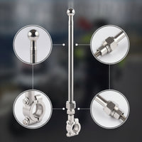 Stainless Steel Telescopic Flagpole Rustproof Flagpole with Mounting Base Locking Flag Pole Heavy Duty for Motorcyclists, Cyclists, Scooters