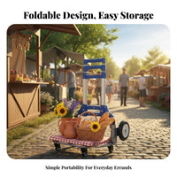 Foldable Design 6-Wheel Stair Climber Dolly Lightweight Aluminum Alloy Stair Climbing Cart Adjustable Handle Folding Hand Truck Mute Wheels for Travelers, Delivery Personnel, Shopping, Stairs, Travel, Outdoor