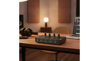 4-Channel Headphone Amplifier Compact Stereo Headphone Amp Metal for Artists, Podcast Station