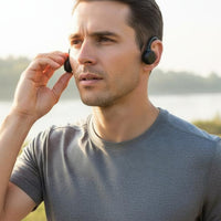 Air Conduction Headphones Built in Slot Headphones Suitable Fit Opening Ear Sports Headset for Cyclists, Athletes, Running
