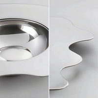 Stainless Steel Tray Modern Metal Fruit Bowl Low-Profile Tableware for Living Room