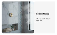 Fog-Proof Waterproof Bathroom Clock Non-Ticking Retro Roman Numeral Clock Vintage Design for Kitchen, Refrigerator