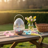 Easter Egg Container for Boys and Girls Fillable Reusable Easter Egg Container with Handle for Easter Hunt, Gifts, Candy Surprises Easter Decor