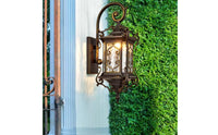 Garden Wall Lantern Ornate Design Exterior Wall Sconce Vintage Style Porch Lantern Light for Balcony, Patio