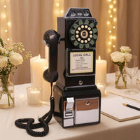 Retro Design Vintage Audio Message Recorder Coiled Cord Rotary Phone Recorder Glossy Rotary Telephone Decorative
