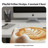 Coffee Cup Cat Ornament Cute Design Latte Art Cat Figurine Mini Coffee Cup Figurine for Office Workers, Students, Car Dashboard, Home Decor, Bookshelf