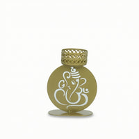 Candle Holder with Openwork Body Gold-Colored Metal Tea Light Candle Holder Decor Laser-Cut Elegant for Tables, Shelves