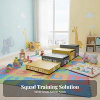 4 Pieces Stackable 4-Level Foam leap Box Adjustable Height Soft Play Set Anti-Slip Surface Training Blocks Colorful for Preschoolers, Home Gym Users, Fitness fans, leaping Exercises, Daycare Center, School