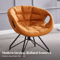 Swivel Function Rotating Upholstered Chair Minimalist Design Tufted Tub Chair Modern Design Lounge Seating Ergonomic Backrest for Home Workers, Homeowners, Parents, Balcony, Living Room, Reading Nook, Small Areas