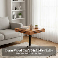 Space-Saving Design Wheeled elevatingTop Game Table Adjustable Bedside Desk Multi-Function Stand for Apartment Dwellers, Remote Workers, Homeowners, Small Spaces, Living Room, Home Office
