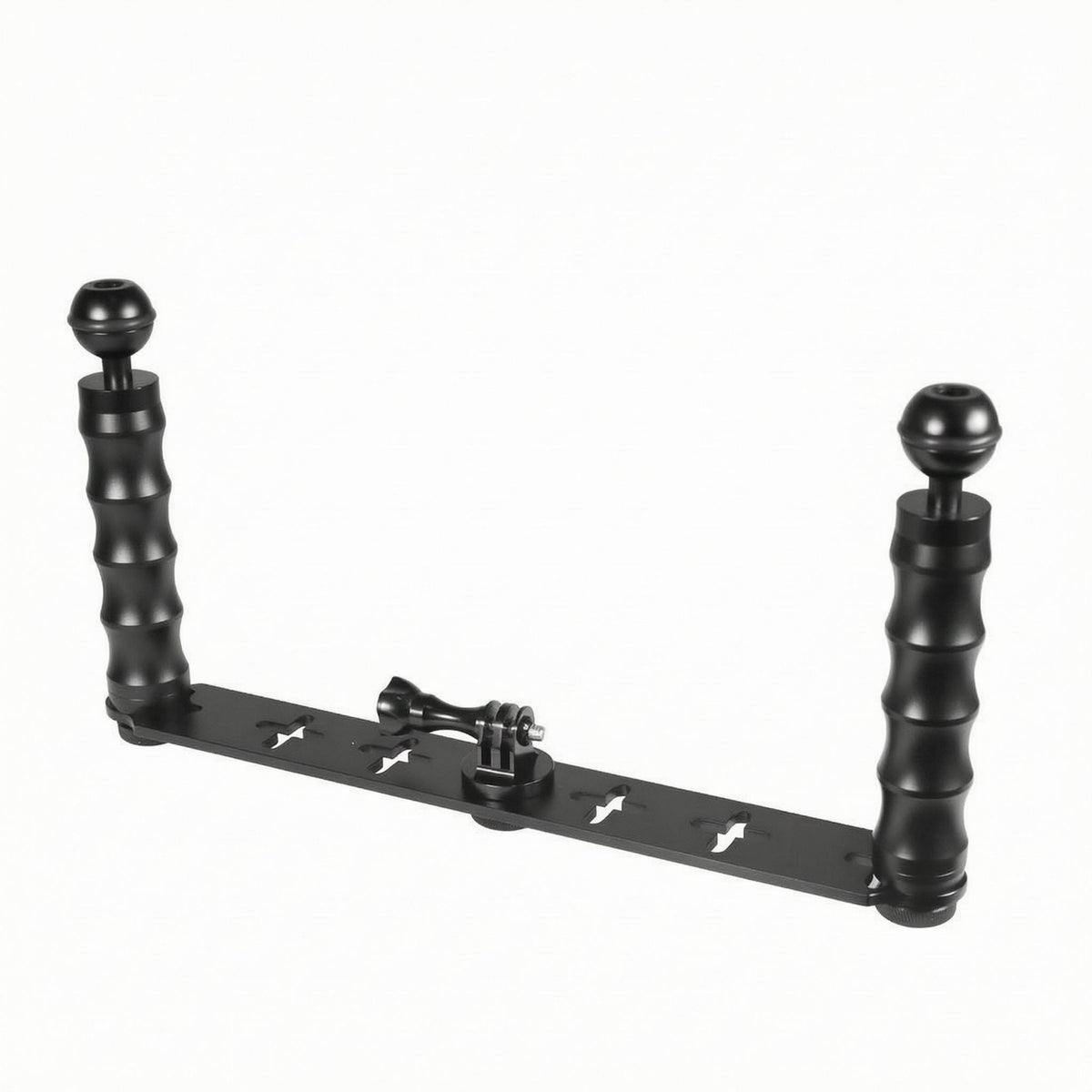 Two-handleHandle Camera Bracket Textured Grips Underwater Camera Bracket Aluminum Alloy Dual Handle Stabilizer