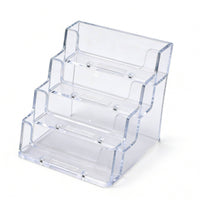 Business Card Holder Transparent Organizer Polished Edges for Office Desktop