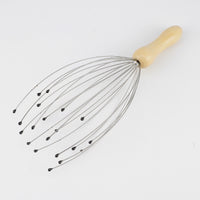 Wooden Handle 8-Claw Head Massager for Scalp