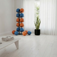 Freestanding Ball Storage Rack Five-Tier Ball Storage Rack Double-Row for Daycares, Training Areas