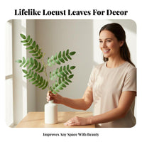 Faux Locust Leaf Branch Lifelike Appearance Artificial Acacia Leaf Stem Realistic Look Long Stem Decorative Branch for Homeowners, Living Room, Office