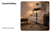 Adjustable Display Tripod Stand Multi-Functional Adjustable Tripod Stand Foldable Tray Mobile Presentation Stand for Conference Room