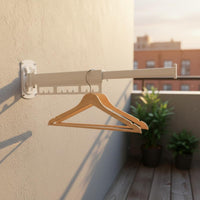 Retractable Laundry Garment-Hanging Rack Foldable Folding Wall Mounted Clothes Rack Space Saving Foldable Clothes Garment-Hanging Hanger for Balcony