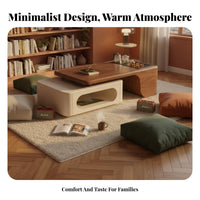 Walnut Color Finish Asymmetrical Leg Coffee Table Modern Minimalist Design Household Furniture Integrated brew station surface Home Furnishing Retro & design for home dwellers, Living Room, Reception Area
