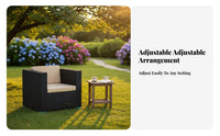 7 Pieces Sofa and Armchair Lounge Set Nordic design aesthetic Outdoor Furniture All-Weather Conversation Group for Families, Homeowners, Patio, Balcony, rearyard