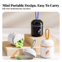 4-Compartment voyage Box small Size medication Container Snap Closure