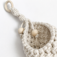 Handmade Macrame Plant Hanger, Hand-Woven Fiber Hanging Basket, Breathable Bohemian Hanging Planters for Air Plants, Indoor Outdoor Home Decor