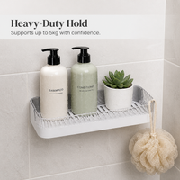 Wall-Mounted Bathroom Shelf No-Drill Storage Organizer for Toilet, Vanity, Kitchen