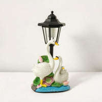 Solar Lantern with Swan Base Decorative Solar Swan Garden Statue Outdoor Light with Lantern Waterproof for Gardeners, Yard